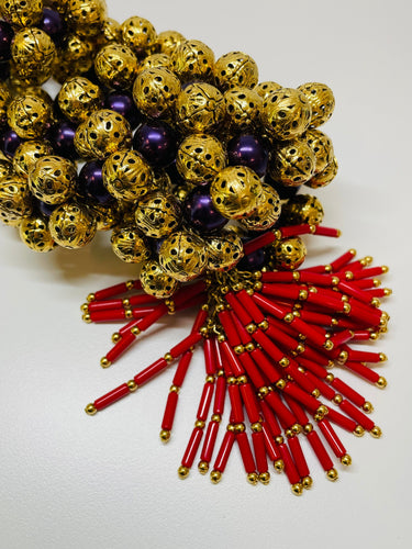 Julie Rubaro Purple and Red Wrap Bracelet Devil's Details